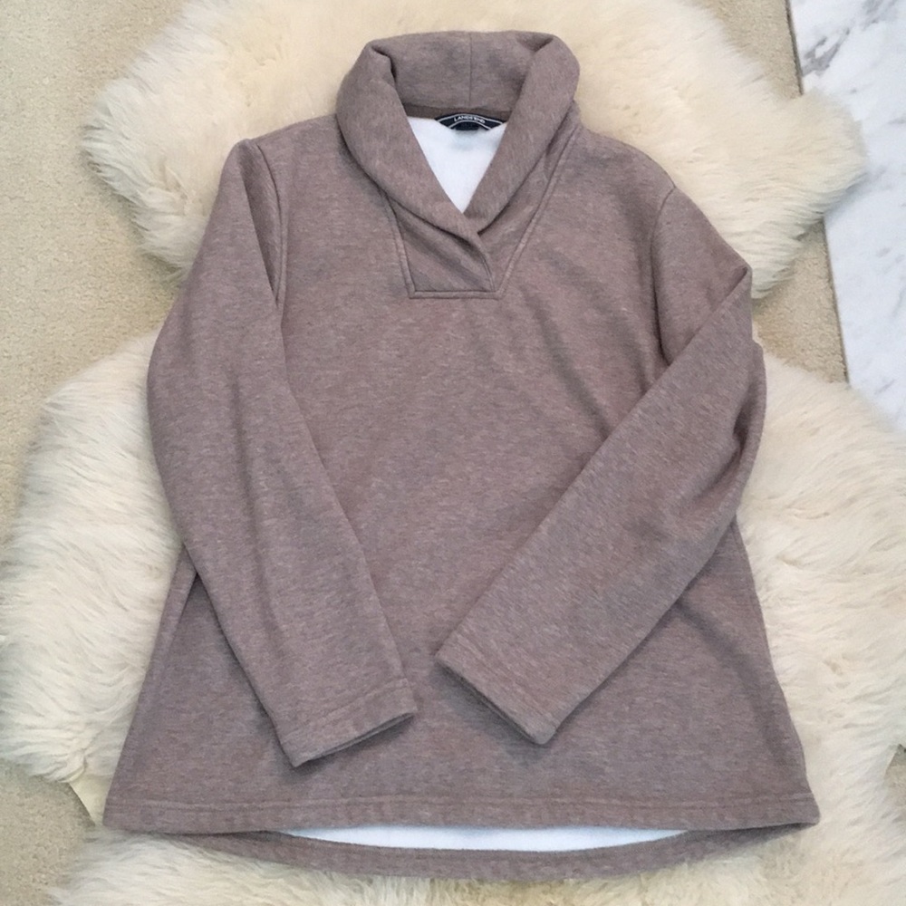 Tan lightly fur lined sweatshirt